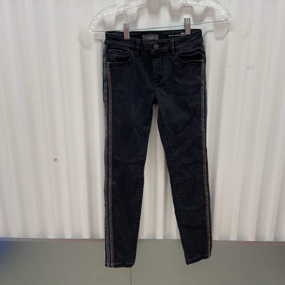 DL 1961 Chole Nightwatch Stripe Skinny Girls Jeans Size 10
